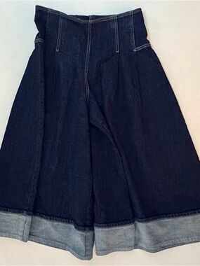 Pilcro and the Letterpress Ultra High-Rise Wide-Leg Denim Culotte Shorts Size 29